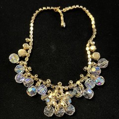 Juliana D&E AB Crystal Bead & Clear Rhinestone Cha Cha Necklace BOOK PIECE