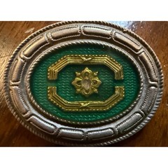 Vintage Green Enamel Brooch Silver Gold Tone Rhinestone Oval Pin