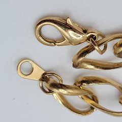 Curved Curb Oval Link Shiny Gold Tone Versatile Single Chain Necklace 24 inch