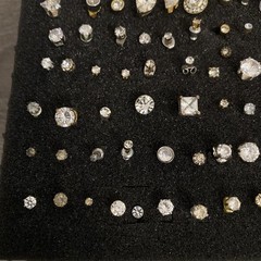 Vintage Unmatched Earrings Lot of 110 All Rhinestones For Crafts Junk Jewelry
