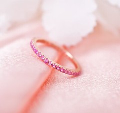 1.8mm wide Pink Sapphire Full Eternity Band Bridesmaid Gift Sapphire WeddingBand