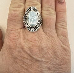 JTV Larimar Ring Sterling Silver Blue Caviar 925 Pectolite Size 10 BBJ Box
