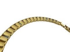 Vintage Gold-Tone Square Link Collar Necklace With Fold-Over Clasp Chunky
