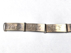 Vintage Sterling Silver Forget Me Not Sweetheart Bracelet Engraved by “Marathon”