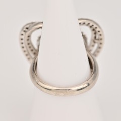 Original Vintage Sterling Siilver Zirconia Moissanite Gemstone Pave Heart Ring