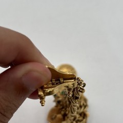 Vtg Monet Link Gold Tone Charm Bracelet Grand Piano Heart Wishing Well Tree ETC
