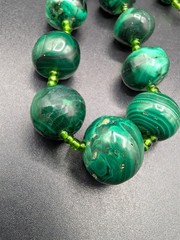 Vintage Malachite Graduated Beads Necklace