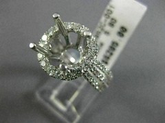 ESTATE LARGE 1.52CT DIAMOND 14KT WHITE GOLD 3D HALO SEMI MOUNT ENGAGEMENT RING