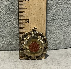 Vintage 1960s Goldstone Shimmering Copper Flower Pendant 1/20 14K Gold Filled