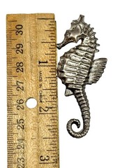 Vintage 1950s Lang Sterling Silver Textured Seahorse Brooch Pin