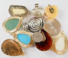 Jewelry Lot 10 Large Pendants Need Chains All Pretty Nice Quality