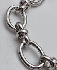 Vintage Silver Tone Oval Link Chain Bracelet 7in Chunky Minimalist Classic