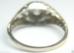 Antique Art Deco Engagement 18K White Gold Ring Size 6 UK-L1/2 EGL USA