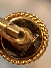 Antique Edwardian PAIR Cufflink Stud Button Onyx 14 K Gold