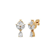 1.35 CTW Princess, Marquise & Pear Lab Grown Diamond Drop Earring Prong Setting