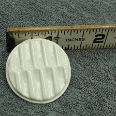 Earrings Clip On Vintage White Ribbed Round Disc Mod Mid Century Retro Jewelry