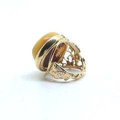 Amber Ring Handmade Natural Baltic Jewelry Handcrafted Piece Statement for Women