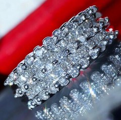 14k white gold ring 1.00ct natural diamond sz 5 wedding band vintage 7.10g N3676