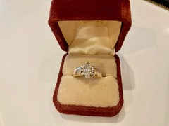 Vintage 18K Gold Marquise Diamond Ring – 1.00 TW Original Bill of Sale/Box