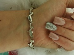 VINTAGE STERLING SILVER 925 SINGED DOLPHIN BRACELETES 9.6GRAMS