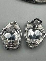 Vntg Kenneth Jane Lane crystal collar necklace With Earrings Clip On Rare#812