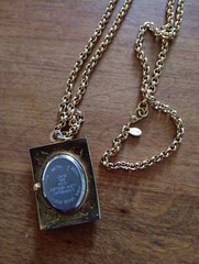 Monet Pendant Gold Tone Watch With Necklace Japan Movement JM19 PC21 Battery 377