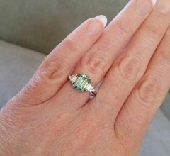 Mint Green 2 Ct Lab Created Emerald Gothic Engagement & Wedding 925 Silver Ring