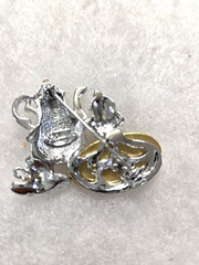 Vtg Danecraft silver gold tone Tea/coffee Pie Sugar Creamer Cups Pin
