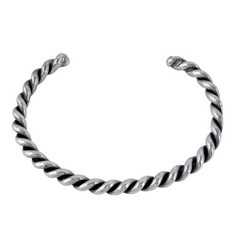 Southwest Twisted Wire Cuff Bracelet | Vintage Sterling Silver 925 | 6.5″