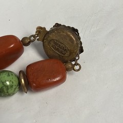 Miriam Haskell Vintage Hallmarked Green Gemstone 28 in. Necklace Damaged Bead