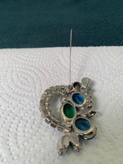 Vintage D&E Juliana SET Clip Earrings Large Brooch Tiered 3 Piece Prong-Set 1950