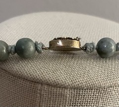 Vintage Jade Graduated Stamped Silver Hand Knotted Necklace For Women￼