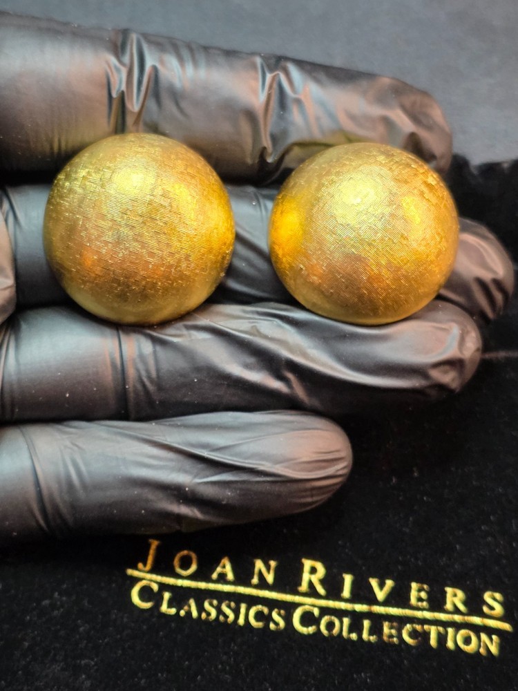 Joan Rivers Classic Collection Gold Toned Button Circle Clip On Earrings