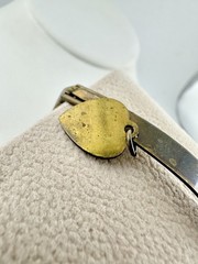 Antique Expansion ID Bracelet Etched Heart Charm 6.2in Repair Metal Unknown Read