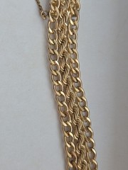1950s Rhythm Bracelet Gold Filled Ornate 5/8″ Twisted Rope Oval Link 7.5″
