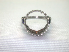 Antique Art Deco Mounting Setting Hold 12MM 14K White Gold Ring Size 5.75 UK-L
