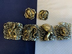 Vtg Costume Jewelry Lot Trifari Monet Matching Sets Enamel Rhinestone MOP