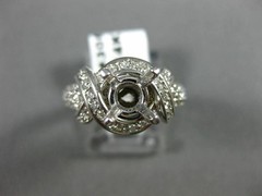 ESTATE WIDE 1.03CT DIAMOND 14KT WHITE GOLD 3D SEMI MOUNT ENGAGEMENT RING #3056