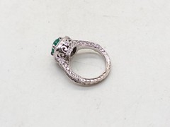 $12,000 3.50ct AAA+++ Colombian Emerald VS G Diamond Platinum HALO Ring 12g