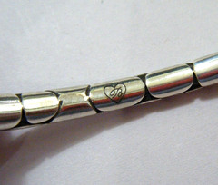 Great Vintage Brighton Silver Tone Pebble Slim Hinged Bangle Bracelet 6 3/4″