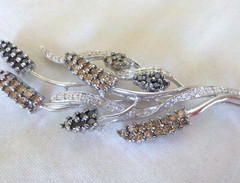 Estate 14K White Gold Bouquet Cluster Diamond Brooch -10.8 gms, 2.65 in, 1.52 ct