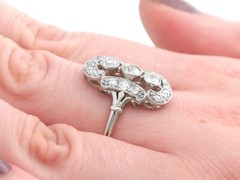 1920s 0.80 Ct Diamond 14k White Gold Dress Ring