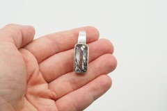 Vintage Studio Art Modern sterling silver rutilated quartz minimalist pendant