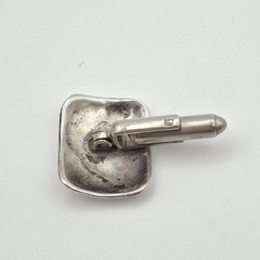 Vintage 925 Sterling Silver Native American Concho Stamped Bullet Back Cufflinks