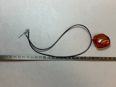 NATURAL OLD ANTIQUE COGNAC BALTIC AMBER PENDANT 14,3 gr. WITH CHAIN