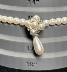 Vintage Pearl Faux Crystal Statement Teardrop Pendant 1990s