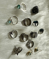 12 pc Mixed guaranteed tested and marked Sterling/925 rings and 1 earring