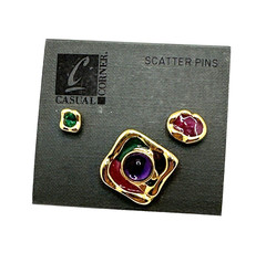 Casual Corner Vintage 1980s Scatter Pins Enamel Abstract Multicolor NOS NWT NEW