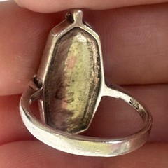 Vintage 925 Silver Art Deco Pavé Marcasite Navette Cocktail Ring Size 5.5