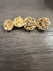Vintage Faux Pearl Gold Tone Clip On Earrings Lot